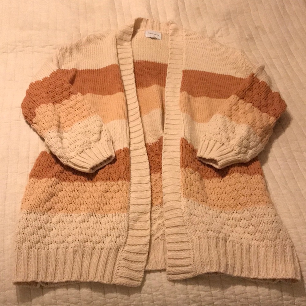 Pink Rose tricolor cardigan